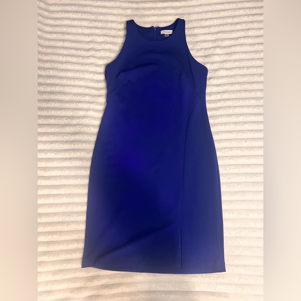 Elegant Calvin Klein Blue Sleeveless Dress